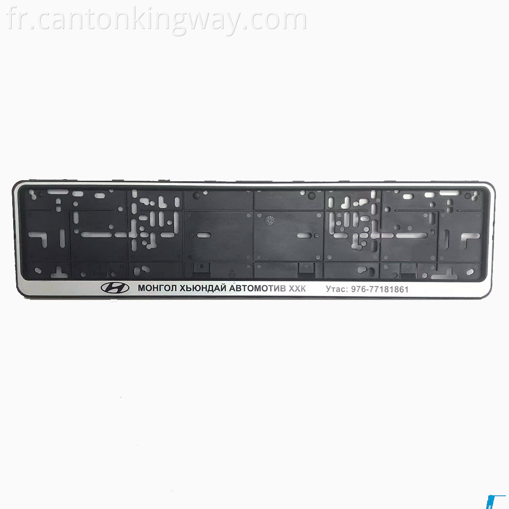 European License Plate Frame With Silkscreen Hyundai Logo